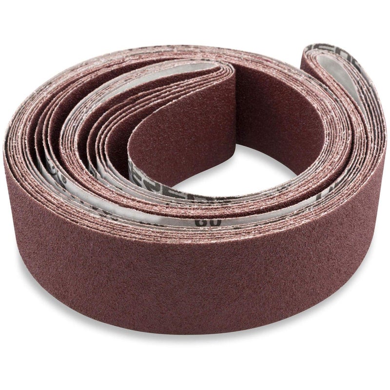 Red Label Abrasives 2 X 72 Inch 120 Grit Flexible Aluminum Oxide Multipurpose Sanding Belts for Woodworking, Leather, Rubber, Plastic, & Light Metal Working - Belt Sand Paper 6 Pack - Image 2